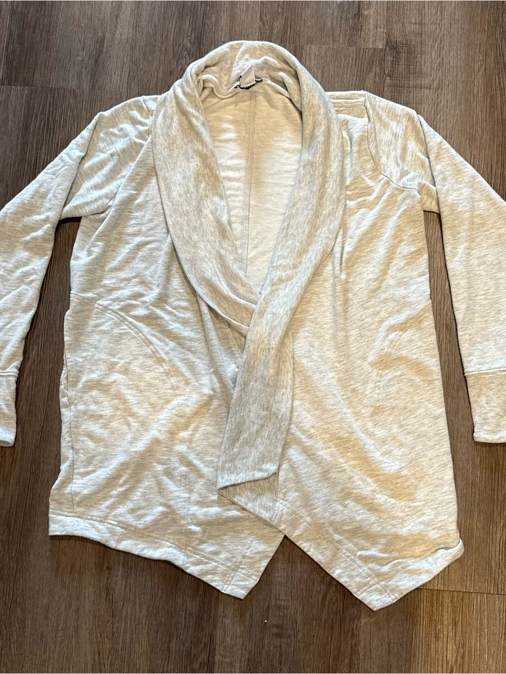 Athleta Pranayama Restore Wrap Cardigan XS Bone Ribbed Thumbhole Lounge Sweater
